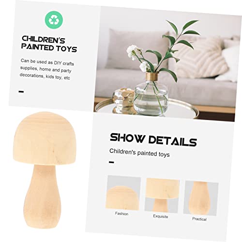 TEHAUX 30 Pcs DIY Wooden Ornaments Unfinished Mushrooms Figures Unfinished Wood Craft Unfinished Wooden Pegs Mushroom Ornaments Unfinished Wood Peg TEHAUX