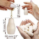 AEVVV Blank Nesting Doll Keychain 5 pcs - DIY Key Ring Blank Doll for Craft - Paint Your Own Matryoshka Key Chain - Russian Nesting Dolls to Paint AEVVV