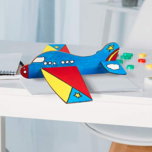 Gejoy 8 Packs Wooden Model Airplane Wood Planes DIY Balsa Wood Airplane Kits Handicraft Toy Plane for Birthday Carnival Party Gejoy