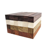 Exotic Wood Pen Blanks 24-Pack: Bloodwood, Mexican Ebony, Jatoba, Hard Maple, 6 of Each Wood Type, 5 x 3/4 x 3/4 inches Earlywood
