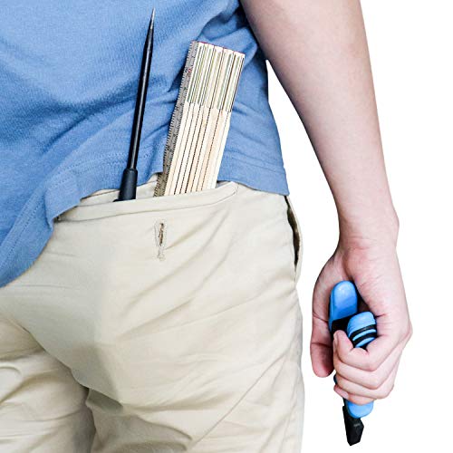 QWORK Folding Wood Rule, 6 FT 6 Inch Foldable Ruler with US and Metric Measurements for Carpenters QWORK