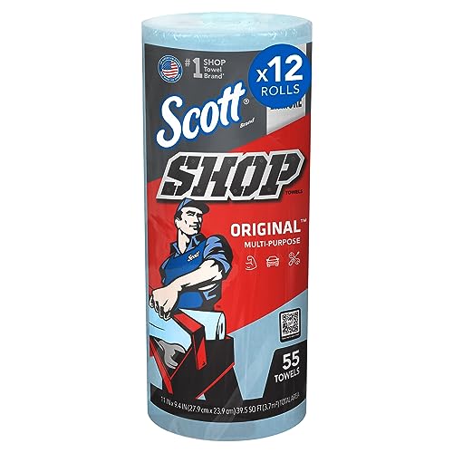 Scott® Shop Towels Original (75147), Blue, (55 Towels/Roll, 12 Rolls/Case, 660 Towels/Case) SCOTT SHOP ORIGINAL