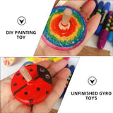 Tofficu 10pcs Wood Spinners Toys Unfinished Wood Tops DIY Wooden Tops Craft Gyroscopes for Kids Party Favors Painting Toys Art Craft Supplies Tofficu