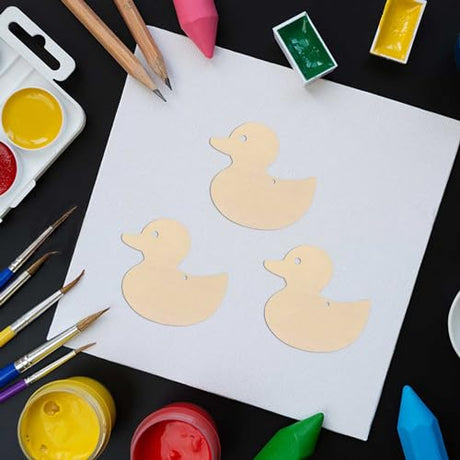 20pcs Wooden Duck Cutouts DIY Crafts Embellishments Duck Shape Unfinished Wood Gift Tags Ornaments for Wedding Birthday Baby Shower Christmas JANOU