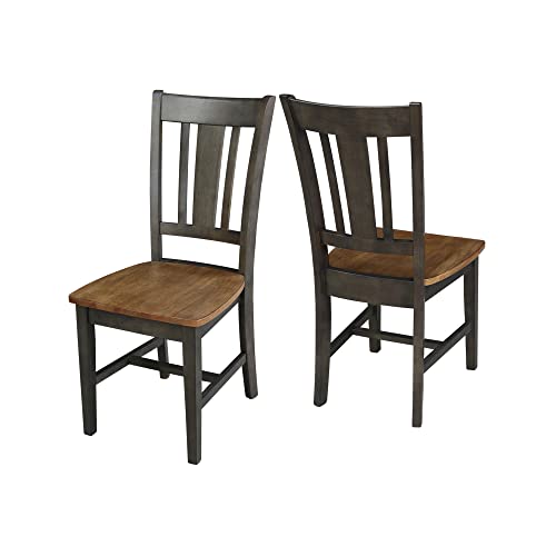 International Concepts San Remo Splatback Dining Chair, Height, Hickory/Washed Coal IC International Concepts