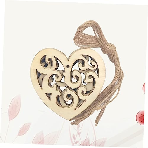 Anneome 10pc Wood Log Slices Unfinished Wood Slices Heart Shaped Wood Heart Wood Slices Unfinished Wood Cutouts Wood Heart Confetti Wood Log Discs - WoodArtSupply