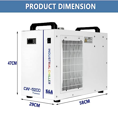 S&A Genuine CW-5200DH（Upgraded 5200DG） Water Chiller Duty Free for CO2 Laser Engraving Cutting Water Cooling Shipping From US S&A