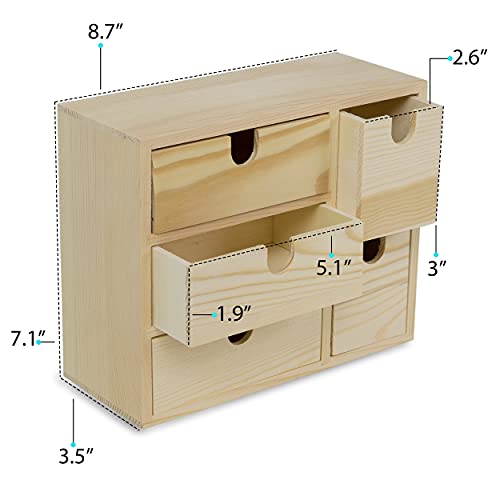 brightmaison BGT Capri Desk Organizer for Office Supplies, Sewing Kit & Jewelry Box, Decorative - Small Wooden Box DIY Project Unfinished Wood - WoodArtSupply