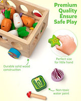 Coogam Montessori Fine Motor Toys for Baby Toddler, Wooden Shape Sorter Carrot Harvest Game, Preschool Learning Educational Gift Toy for 3 4 5 Year Coogam