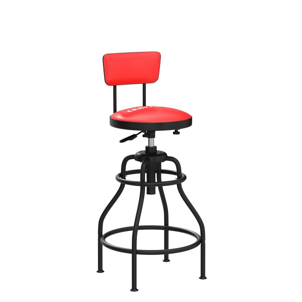 Craftsman Adjustable Height Work Shop Stool, 29 to 34-inches Tall, Rip-Resistant Padded Vinyl Seat, 300-lb Capacity, 360-degree Footrest, Non-Marring Craftsman