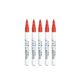 Uni-Paint Oil Based Paint Marker 5 Pens Bundle Set , Multi surface Marking Pen (PX-21) Fine Point Red Colour Uni-Paint