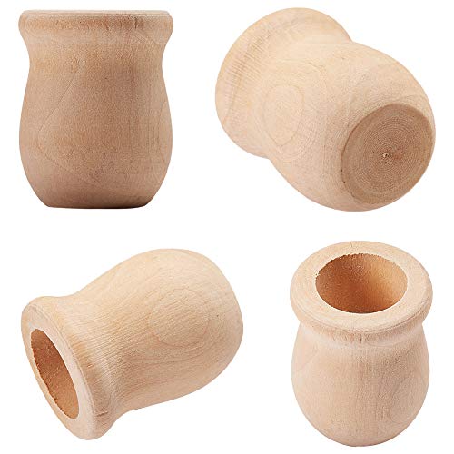 GORGECRAFT 1.5 Inch 10pcs Unfinished Blank Wooden Vase Flower Vase Candle Cups Handmade Natural Flower Container Candle Holders Candlesticks DIY - WoodArtSupply