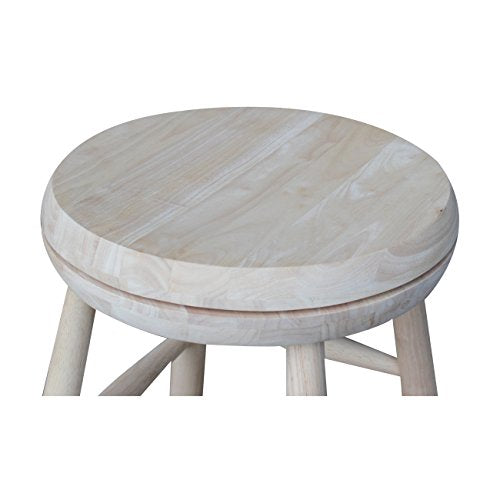International Concepts Swivel Stool Barstool, 24 inch, Unfinished IC International Concepts