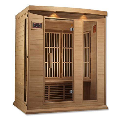 DYNAMIC SAUNAS Maxxus 3 Per Low EMF FAR Infrared Carbon Canadian Hemlock Sauna DYNAMIC SAUNAS