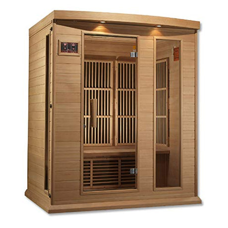 DYNAMIC SAUNAS Maxxus 3 Per Low EMF FAR Infrared Carbon Canadian Hemlock Sauna DYNAMIC SAUNAS