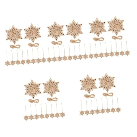 ABOOFAN 50 pcs Double Decorative Wood Chips Unfinished Wooden Embellishments Christmas Wood Circles Christmas Decor Wood Hanging Gift Tags Wooden ABOOFAN