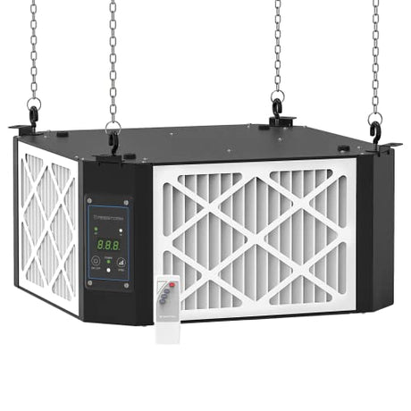 ABESTORM 360 Degree Intake Air Filtration System Woodworking -(1350 CFM) Hanging Air Filter with Strong Vortex Fan for Wood Workshop, Garage, Shop Abestorm