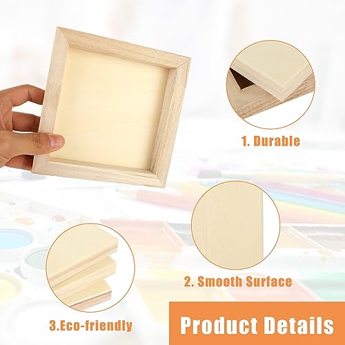 CYEAH 6x6 inch Wood Panel Boards Set of 15, Unfinished Wood Canvas Boards Wooden Panel Boards for Crafts, Painting, Pouring, Arts Use with Oils, CYEAH