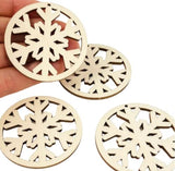 ALL SIZES BULK (12pc to 100pc) Unfinished Wood Laser Cutout Snowflake in Hoop Hoops Dangle Earring Jewelry Blanks Shape Crafts Made in Texas Texan Wood Crafts