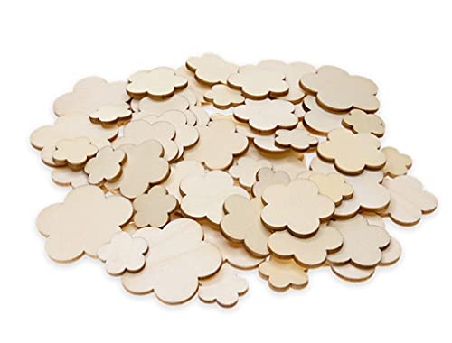 CraftMedley Wood Flower Cutouts - Mini Wood Bit Shapes - 60 Piece, Brown, CW308C - WoodArtSupply