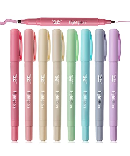 Mr. Pen- Dual Tip Highlighters, Assorted Colors, 8 Pack, Fine & Chisel Tip, Highlighter, Highlighters Assorted Colors, Cute Highlighters, Highlighter Mr. Pen