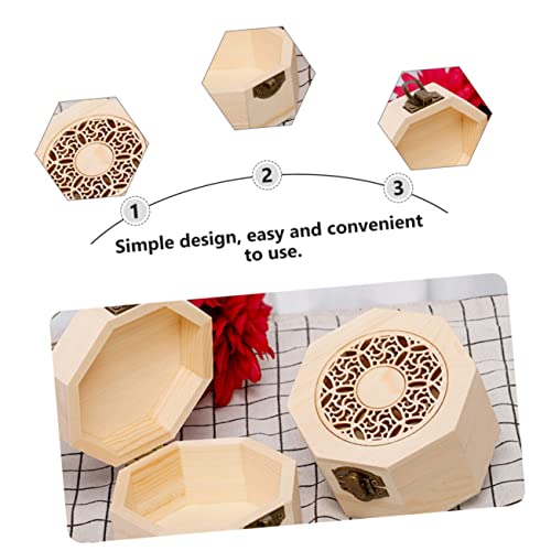 Zerodeko 3 Pcs Gift Box Earring Organizer for Women Wood Tea Storage Case Unfinished Wood Ring Chest for Tea Bag Wood Trinket Cube Tea Cake Brick Zerodeko