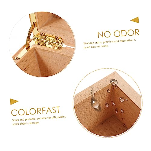 VOSAREA 1pc High-end Storage Wooden Box Wood Diy Craft Case Wooden Jewelry Wood Holder Jewelry Organizer Tray Unfinished Wooden Case Storage Cubes VOSAREA