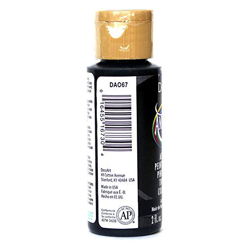 DecoArt Americana Acrylic Paint, 2-Ounce, Lamp Black (DAO67-3) - WoodArtSupply