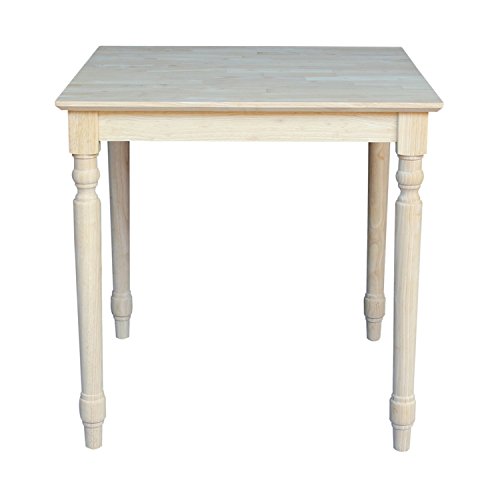 International Concepts Square Solid Wood Top Table with Turned Legs, 30-Inch IC International Concepts