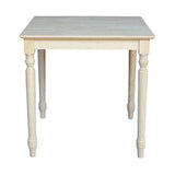 International Concepts Square Solid Wood Top Table with Turned Legs, 30-Inch IC International Concepts