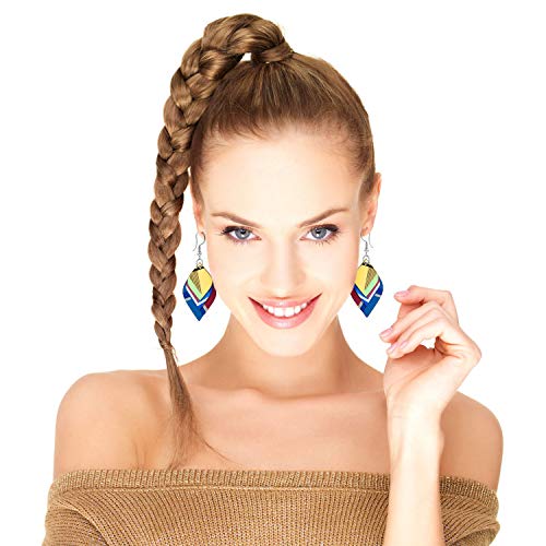 Unfinished Wooden Earrings Wooden Dangle Pendants Blank Wood Earrings 48 Pieces Natural Wood Charms with 48 Pieces Earring Hooks and 48 Pieces Jump Hicarer