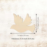 Creaides 3pcs Bird Wood Signs Blank Wooden Peace Dove Shape Hanging Signs with Ropes DIY Crafts Cutouts for Baby Shower Wedding Birthday Christmas Creaides