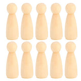 zjchao Wooden Peg Doll Bodies, 10pcs 65mm Unfinished People Shapes Wooden People Bodies Angel Dolls for DIY Craft, Female zjchao