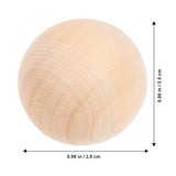 Tofficu 50 Pcs 25MM Wooden Beads for Crafts, Unfinished Wood Beads Bulk Without Holes, Small Wood Loose Beads for DIY Painting Carving Craft Tofficu