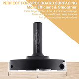 BINSTAK CNC Spoilboard Surfacing Router Bit,1/2 Inch Shank 3 Inch Cutting Diameter, 2+2 Carbide Inserts Slab Flattening Router Bit Planer Bit for BINSTAK