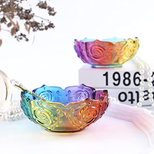 Bowl Resin Casting Mold Silicone Container Epoxy Mold for Resin Flower Shape Jewelry Candle Holder Trinket Box Mold Resin Casting Irregular Tray Mold - WoodArtSupply