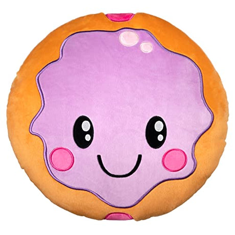 Scentco Smillows - Gourmet Scented Stuffed Plush Pillows (Jelly Donut) - Accent, Throw, Decorative, Fun Pillows - Kids Room Decor, Gift for Kids Scentco