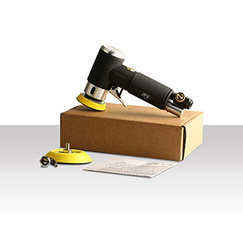 ZFE 1/2/3 Inch Random Orbital Air Sander, Mini Pneumatic Sander for Auto Body Work, High Speed Air Powered Polisher with 15 Polishing Buffing Pads,18 ZFE