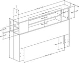 South Shore Vito Bookcase Headboard, Queen, Pure White South Shore