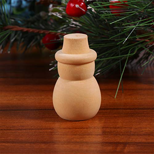 NOLITOY Wedding Topper 10pcs Unfinished Wood Snowman Christmas Snowman Blank DIY Wooden Snowman Peg Dolls for Christmas Party Decoration Leupold Hat NOLITOY
