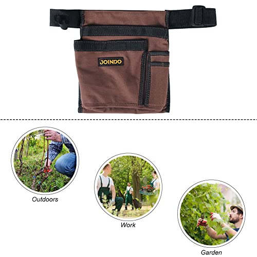 JOINDO Tool Pouch Belt, Utility Belt Bag with 5 Pockets, Tool Apron Pouch, Garden Tool belt for Men Women Carpenters Electricians Mechanics JOINDO