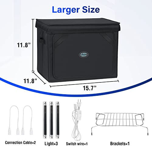 UV Light for Resin Curing High Efficiency 365nm UV Resin Kit for 3D Printer Large Size Sturdy Iron Frame Visual Window Even Curing LCD SLA DLP