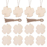 PRETYZOOM 20pcs St. Patricks Day Wood Shamrock Cutouts Clover Shape DIY Making Crafts Hanging Adornments St. Patricks Party Decoration PRETYZOOM