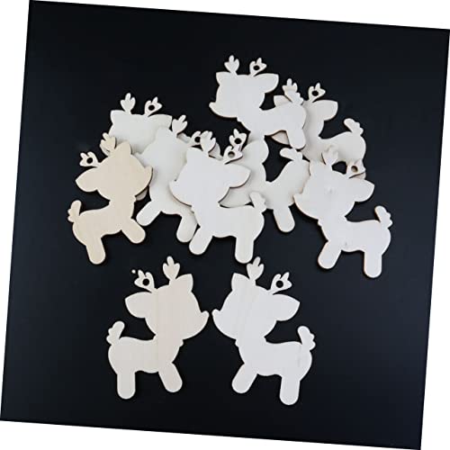 DECHOUS 10pcs Unfinished Wooden Ornaments Christmas Centerpieces Christmas Tree Cutout Christmas Tree Ornament Skull Pattern Pendant Deer Wooden DECHOUS