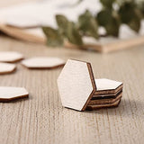 Healifty 100pcs Hexagon DIY Wood Ornaments Small Wood Hexagon Blank Slices Hexagon Wood Shapes 2 inch Unfinished Wood hex Honeycomb Wood Chips DIY Healifty