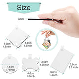 120Pcs Sublimation Keychain Blanks Bulk, DIY MDF 4 Shape Sublimation Blank Keychain with Keyrings, unisex-adult Double-Sided Printed Heat Transfer Acejoz