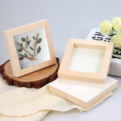 BILLIOTEAM 6 Pack Unfinished Square Wood Panels,6" x 6"/15cm x 15cm,Blank Wooden Canvas Cradled Painting Panel Boards for BILLIOTEAM