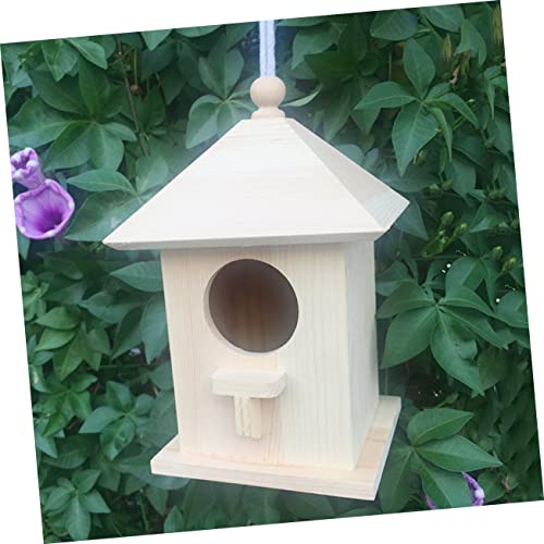 Yardwe 1pc Bird Houses for Outside DIY Kits Bird House Craft Mini Bird Hanging Birdhouse Crafts Kit Wooden Garden Decoration Bird House for Outside