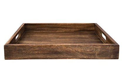 GoCraft Handmade Classic Wooden Tray Large Size | Serveware Kitchen Accessories Tray - 16.5" - WoodArtSupply