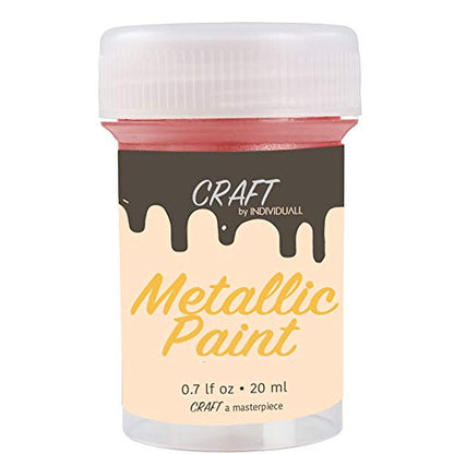 CRAFT Metallic Acrylic Paint Set - 8 Colors: Multi, Gold, Silver, Bronze, Copper - Shiny Metallic Effect - Premium Acrylic Paint - Extreme High Metal - WoodArtSupply